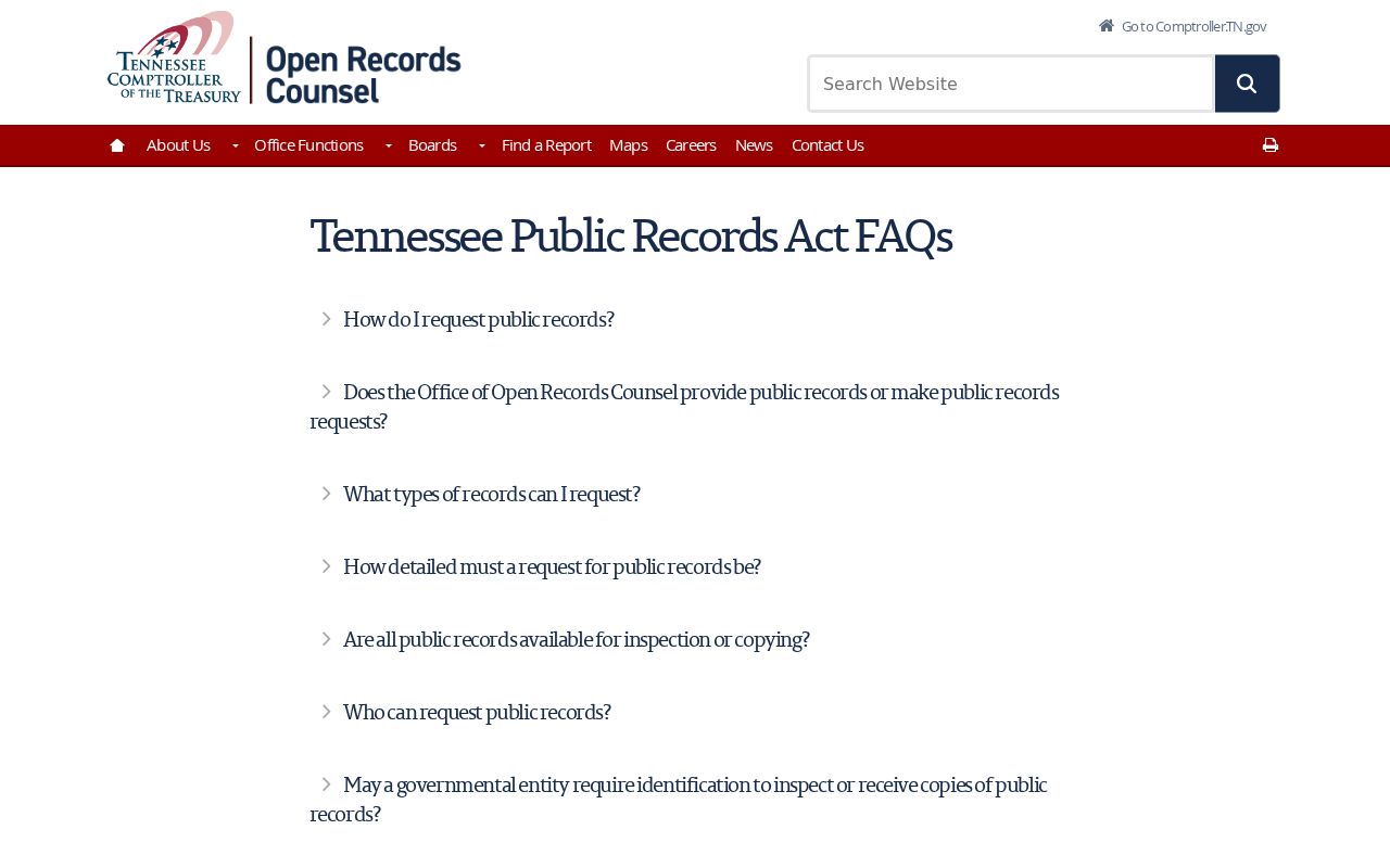 Weakley County warrant records and Tennessee public records law