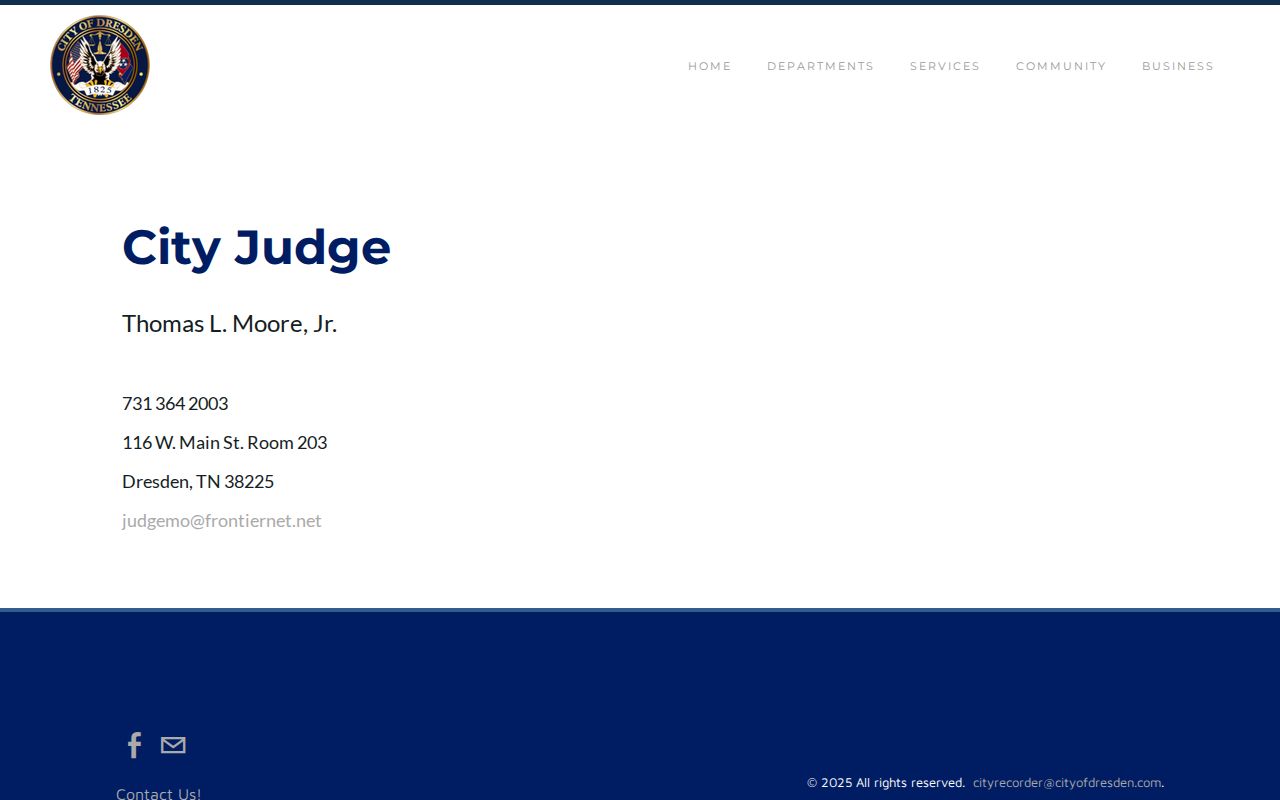 Dresden warrant record and City Judge contact information